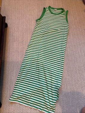 KULE Green & White Striped Tank Dress